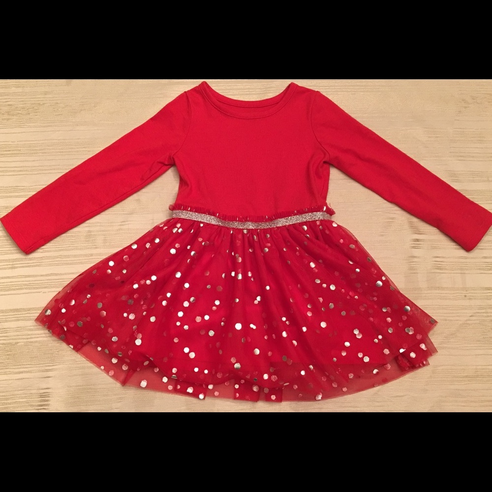 Girls 2T red and gold dress